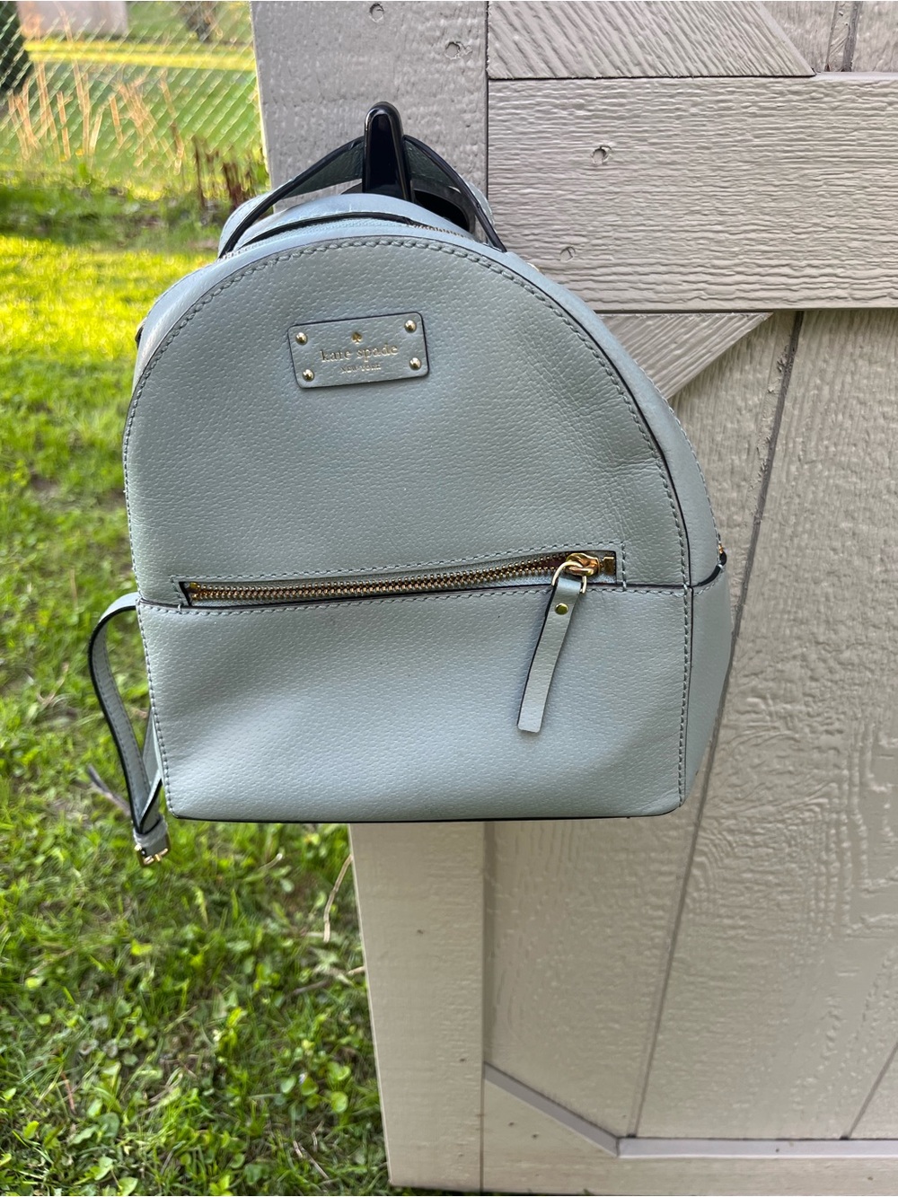 kate spade Powder Blue Mini Backpack with Gold Hardware